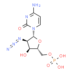 ChemSpider 2D Image | 2'-Azido-2'-deoxycytidine 5'-(dihydrogen phosphate) | C9H13N6O7P