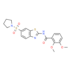 ChemSpider 2D Image | 2,3-Dimethoxy-N-[6-(1-pyrrolidinylsulfonyl)-1,3-benzothiazol-2-yl]benzamide | C20H21N3O5S2