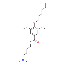 ChemSpider 2D Image | 4-(Dimethylamino)butyl 4-(hexyloxy)-3,5-dimethoxybenzoate | C21H35NO5