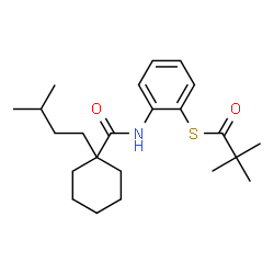 ChemSpider 2D Image | S-[2-({[1-(3-Methylbutyl)cyclohexyl]carbonyl}amino)phenyl] 2,2-dimethylpropanethioate | C23H35NO2S