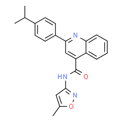 ChemSpider 2D Image | 2-(4-Isopropylphenyl)-N-(5-methyl-1,2-oxazol-3-yl)-4-quinolinecarboxamide | C23H21N3O2