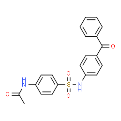 ChemSpider 2D Image | N-{4-[(4-Benzoylphenyl)sulfamoyl]phenyl}acetamide | C21H18N2O4S