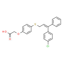ChemSpider 2D Image | (4-{[(2Z)-3-(4-Chlorophenyl)-3-phenyl-2-propen-1-yl]sulfanyl}phenoxy)acetic acid | C23H19ClO3S