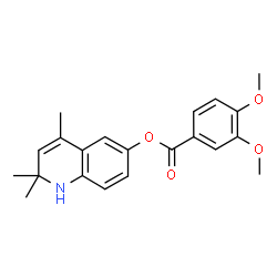 ChemSpider 2D Image | 2,2,4-Trimethyl-1,2-dihydro-6-quinolinyl 3,4-dimethoxybenzoate | C21H23NO4