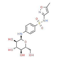 ChemSpider 2D Image | N-{4-[(5-Methyl-1,2-oxazol-3-yl)sulfamoyl]phenyl}-alpha-D-glucopyranosylamine | C16H21N3O8S