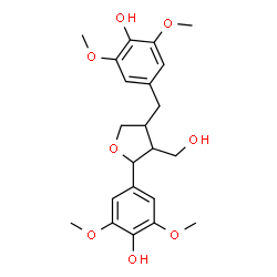 ChemSpider 2D Image | 4-[4-(4-Hydroxy-3,5-dimethoxybenzyl)-3-(hydroxymethyl)tetrahydro-2-furanyl]-2,6-dimethoxyphenol | C22H28O8