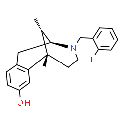 ChemSpider 2D Image | (2S,6S,11S)-3-(2-iodobenzyl)-6,11-dimethyl-1,2,3,4,5,6-hexahydro-2,6-methano-3-benzazocin-8-ol | C21H24INO