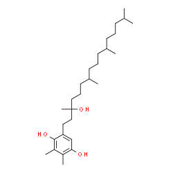 ChemSpider 2D Image | 5-(3-Hydroxy-3,7,11,15-tetramethylhexadecyl)-2,3-dimethyl-1,4-benzenediol | C28H50O3