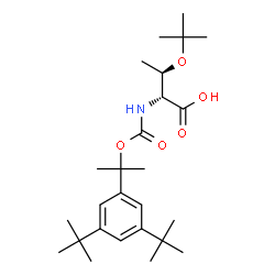 ChemSpider 2D Image | N-[({2-[3,5-Bis(2-methyl-2-propanyl)phenyl]-2-propanyl}oxy)carbonyl]-O-(2-methyl-2-propanyl)-D-allothreonine | C26H43NO5