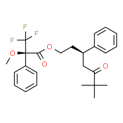 ChemSpider 2D Image | (3S)-6,6-Dimethyl-5-oxo-3-phenylheptyl (2R)-3,3,3-trifluoro-2-methoxy-2-phenylpropanoate | C25H29F3O4