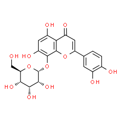 ChemSpider 2D Image | 2-(3,4-Dihydroxyphenyl)-5,7-dihydroxy-4-oxo-4H-chromen-8-yl alpha-D-allopyranoside | C21H20O12