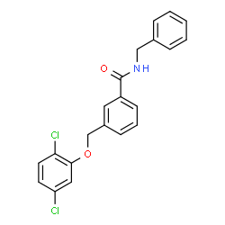 ChemSpider 2D Image | N-Benzyl-3-[(2,5-dichlorophenoxy)methyl]benzamide | C21H17Cl2NO2