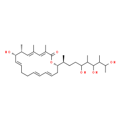 ChemSpider 2D Image | (3E,5E,7R,8S,9E,13E,15E,18S)-8-Hydroxy-3,5,7-trimethyl-18-[(2S)-5,7,9-trihydroxy-6,8-dimethyl-2-decanyl]oxacyclooctadeca-3,5,9,13,15-pentaen-2-one | C32H52O6