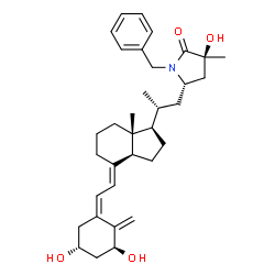 ChemSpider 2D Image | (3S,5S)-1-Benzyl-5-{(2R)-2-[(1R,3aS,4E,7aR)-4-{(2Z)-2-[(3S,5R)-3,5-dihydroxy-2-methylenecyclohexylidene]ethylidene}-7a-methyloctahydro-1H-inden-1-yl]propyl}-3-hydroxy-3-methyl-2-pyrrolidinone (non-pre
ferred name) | C34H47NO4