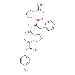 ChemSpider 2D Image | L-Tyrosyl-L-prolyl-N-methyl-D-phenylalanyl-D-prolinamide | C29H37N5O5