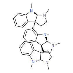 ChemSpider 2D Image | (3aS,3a'S,3a''R,8aR,8a'S,8a''R)-1,1',1'',8,8''-Pentamethyl-2,2',2'',3,3',3'',8,8',8'',8a,8a',8a''-dodecahydro-1H,1'H,1''H-3a,3a':7',3a''-terpyrrolo[2,3-b]indole | C35H42N6