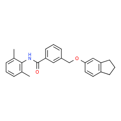ChemSpider 2D Image | 3-[(2,3-Dihydro-1H-inden-5-yloxy)methyl]-N-(2,6-dimethylphenyl)benzamide | C25H25NO2