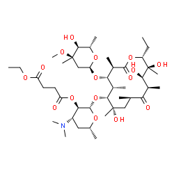 ChemSpider 2D Image | [(2S,3R,4S,6R)-4-dimethylamino-2-[[(3R,4S,5S,6R,7S,9R,11R,12R,13S,14R)-14-ethyl-7,12,13-trihydroxy-4-[(2R,4R,5S,6S)-5-hydroxy-4-methoxy-4,6-dimethyl-tetrahydropyran-2-yl]oxy-3,5,7,9,11,13-hexamethyl-2,10-dioxo-1-oxacyclotetradec-6-yl]oxy]-6-methyl-tetrahydropyran-3-yl] ethyl butanedioate | C43H75NO16