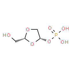 ChemSpider 2D Image | (2R,4S)-2-(Hydroxymethyl)-1,3-dioxolan-4-yl dihydrogen phosphate | C4H9O7P