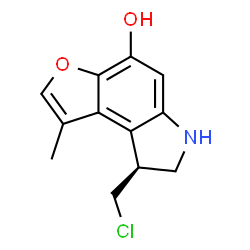 ChemSpider 2D Image | (8S)-8-(Chloromethyl)-1-methyl-7,8-dihydro-6H-furo[3,2-e]indol-4-ol | C12H12ClNO2