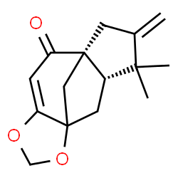 ChemSpider 2D Image | (1R,10S)-11,11-Dimethyl-12-methylene-5,7-dioxatetracyclo[6.5.1.0~1,10~.0~4,8~]tetradec-3-en-2-one | C15H18O3