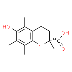 ChemSpider 2D Image | 6-Hydroxy-2,5,7,8-tetramethyl-2-chromane(~14~C)carboxylic acid | C1314CH18O4