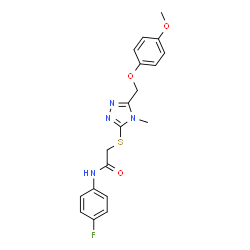 ChemSpider 2D Image | N-(4-Fluorophenyl)-2-({5-[(4-methoxyphenoxy)methyl]-4-methyl-4H-1,2,4-triazol-3-yl}sulfanyl)acetamide | C19H19FN4O3S