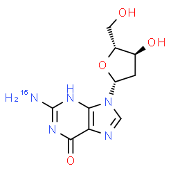 ChemSpider 2D Image | 2'-Deoxy(N~2~-~15~N)guanosine | C10H13N415NO4