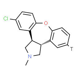 ChemSpider 2D Image | (3aR,12bR)-5-Chloro-2-methyl(11-~3~H)-2,3,3a,12b-tetrahydro-1H-dibenzo[2,3:6,7]oxepino[4,5-c]pyrrole | C17H15TClNO