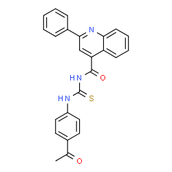 ChemSpider 2D Image | N-[(4-Acetylphenyl)carbamothioyl]-2-phenyl-4-quinolinecarboxamide | C25H19N3O2S