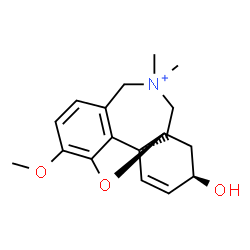 ChemSpider 2D Image | (4aS,6R,8aS)-6-Hydroxy-3-methoxy-11,11-dimethyl-5,6,9,10,11,12-hexahydro-4aH-[1]benzofuro[3a,3,2-ef][2]benzazepin-11-ium | C18H24NO3