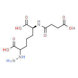 ChemSpider 2D Image | (2S)-2-[(3-Carboxypropanoyl)amino]-6-hydrazinoheptanedioic acid | C11H19N3O7