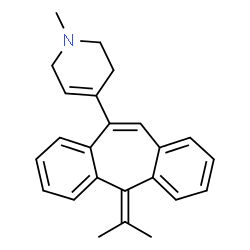 ChemSpider 2D Image | 4-(5-Isopropylidene-5H-dibenzo[a,d][7]annulen-10-yl)-1-methyl-1,2,3,6-tetrahydropyridine | C24H25N