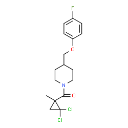 ChemSpider 2D Image | (2,2-Dichloro-1-methylcyclopropyl){4-[(4-fluorophenoxy)methyl]-1-piperidinyl}methanone | C17H20Cl2FNO2