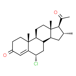 ChemSpider 2D Image | (6alpha,8xi,16alpha)-6-Chloro-16-methylpregn-4-ene-3,20-dione | C22H31ClO2