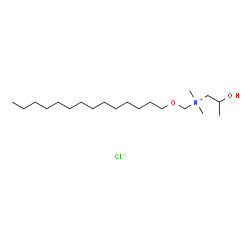 ChemSpider 2D Image | 2-Hydroxy-N,N-dimethyl-N-[(tetradecyloxy)methyl]-1-propanaminium chloride | C20H44ClNO2