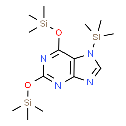 ChemSpider 2D Image | 7-(Trimethylsilyl)-2,6-bis[(trimethylsilyl)oxy]-7H-purine | C14H28N4O2Si3
