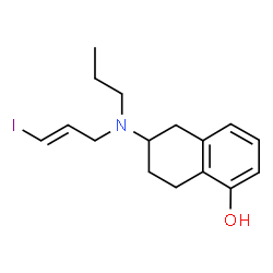 ChemSpider 2D Image | 6-{[(2E)-3-Iodo-2-propen-1-yl](propyl)amino}-5,6,7,8-tetrahydro-1-naphthalenol | C16H22INO