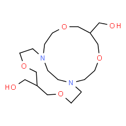 ChemSpider 2D Image | 4,8,14,18-Tetraoxa-1,11-diazabicyclo[9.9.2]docosane-6,16-diyldimethanol | C18H36N2O6