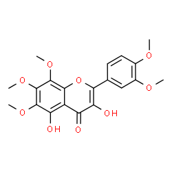 ChemSpider 2D Image | 2-(3,4-Dimethoxyphenyl)-3,5-dihydroxy-6,7,8-trimethoxy-4H-chromen-4-one | C20H20O9
