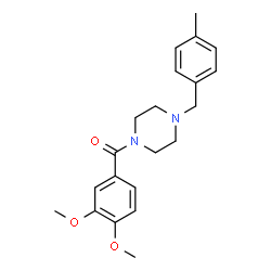 ChemSpider 2D Image | (3,4-Dimethoxyphenyl)[4-(4-methylbenzyl)-1-piperazinyl]methanone | C21H26N2O3