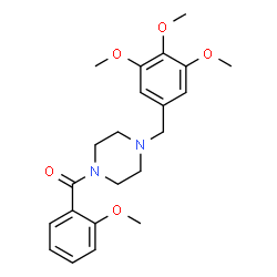 ChemSpider 2D Image | 1-(2-methoxybenzoyl)-4-[(3,4,5-trimethoxyphenyl)methyl]piperazine | C22H28N2O5