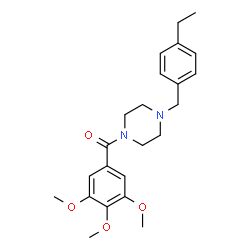 ChemSpider 2D Image | [4-(4-Ethylbenzyl)-1-piperazinyl](3,4,5-trimethoxyphenyl)methanone | C23H30N2O4