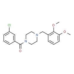 ChemSpider 2D Image | (3-Chlorophenyl)[4-(2,3-dimethoxybenzyl)-1-piperazinyl]methanone | C20H23ClN2O3