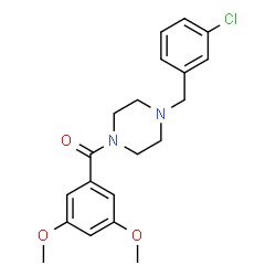 ChemSpider 2D Image | 1-[(3-chlorophenyl)methyl]-4-(3,5-dimethoxybenzoyl)piperazine | C20H23ClN2O3
