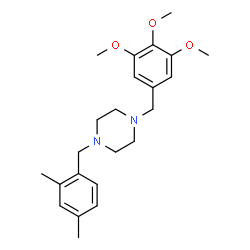 ChemSpider 2D Image | 1-(2,4-Dimethylbenzyl)-4-(3,4,5-trimethoxybenzyl)piperazine | C23H32N2O3