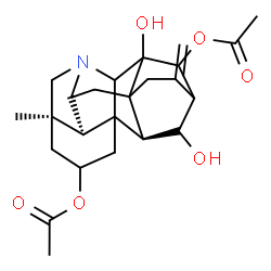 ChemSpider 2D Image | (14xi,20xi)-11,14-Dihydroxyhetisan-2,13-diyl diacetate | C24H31NO6