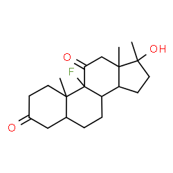 ChemSpider 2D Image | 9-Fluoro-17-hydroxy-17-methylandrostane-3,11-dione | C20H29FO3