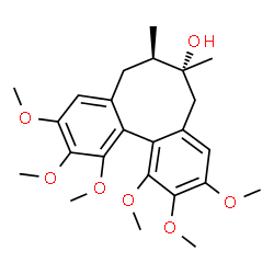 ChemSpider 2D Image | (6R,7R)-1,2,3,10,11,12-Hexamethoxy-6,7-dimethyl-5,6,7,8-tetrahydrodibenzo[a,c][8]annulen-6-ol | C24H32O7