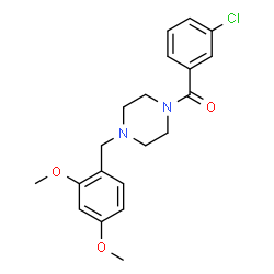 ChemSpider 2D Image | (3-Chlorophenyl)[4-(2,4-dimethoxybenzyl)-1-piperazinyl]methanone | C20H23ClN2O3